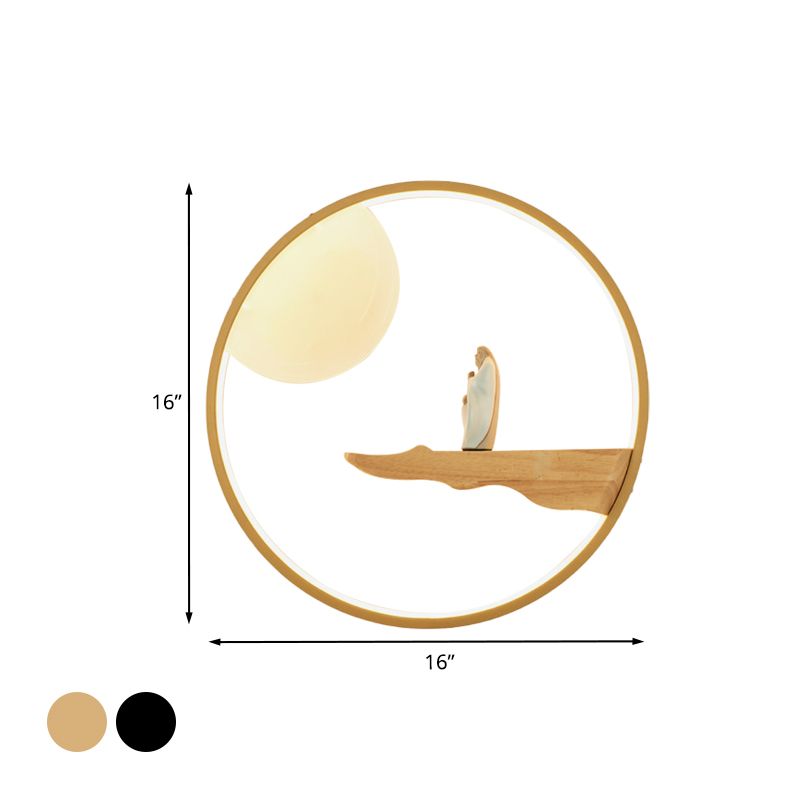 Penseur Salle d'étude Mur Murale Lauche de style chinois LED LED MUR ÉCLAINEMENT EN NOIR / BEIGE