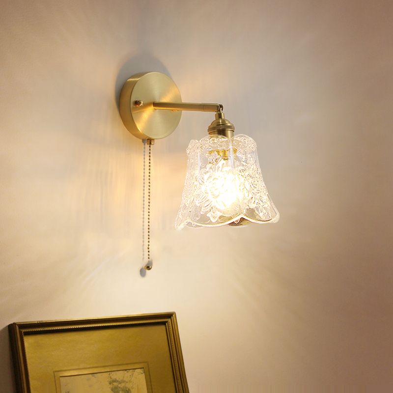 Moderne Stil Blumenförmige Wandmontaglampe Metall 1 Licht Wandbeleuchtung Ideen