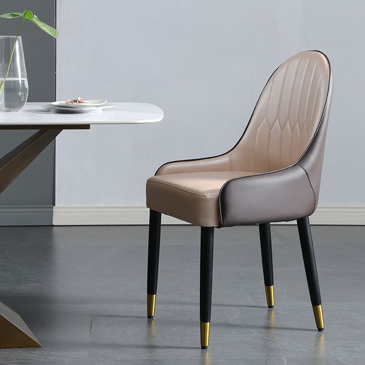 Scandinavian Indoor Arm Chair Upholstered Parsons Wood Dining Room Chair (Set of 2)
