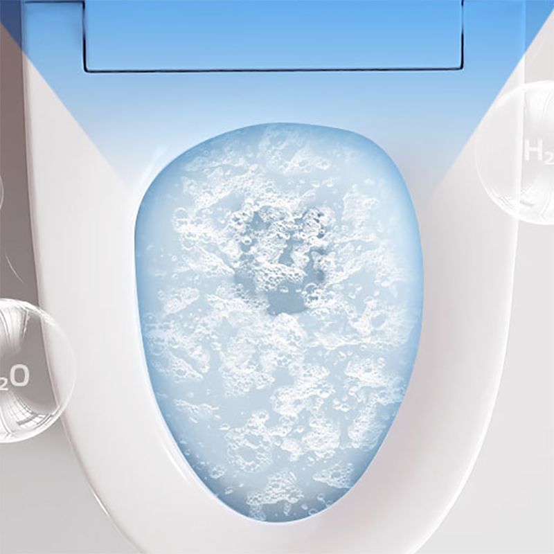 White ABS Toilet Modern All-In-One Toilet Bowl with Heated Seat
