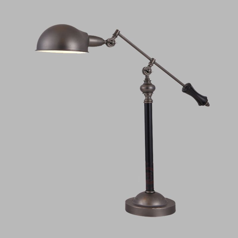 Landschaftsschwung Arm Reading Lampe Metall 1 Hegen Aufgabenleuchtung in Schwarz mit Kuppelschatten