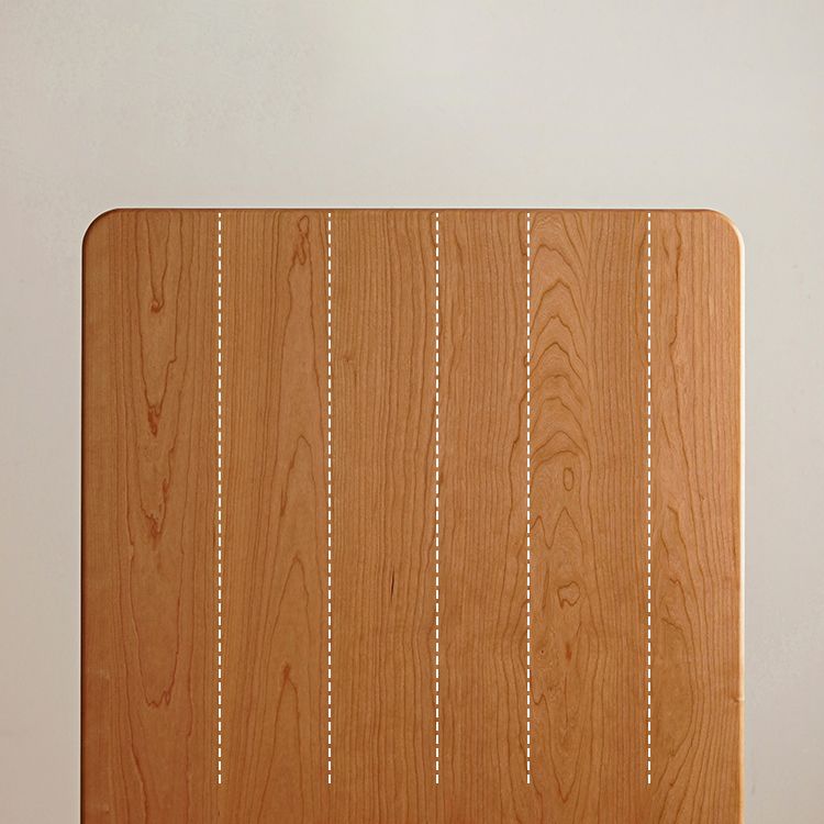 Modern Oak Natural Rectangular Top Dining Table with 4 Wood Legs