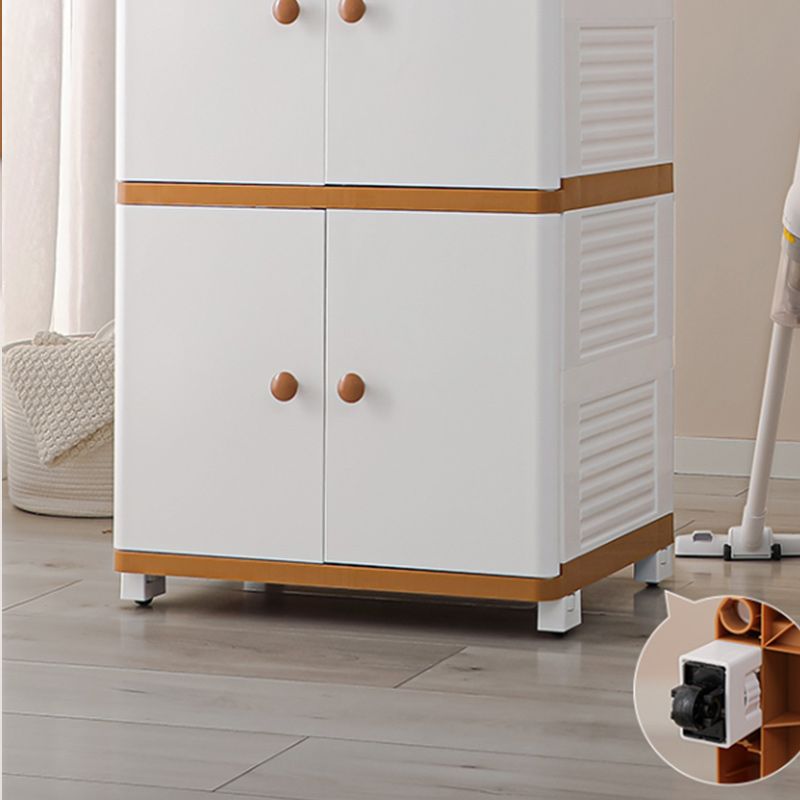 Plastic Storage Cabinet Contemporary Wardrobe Closet with Shelves