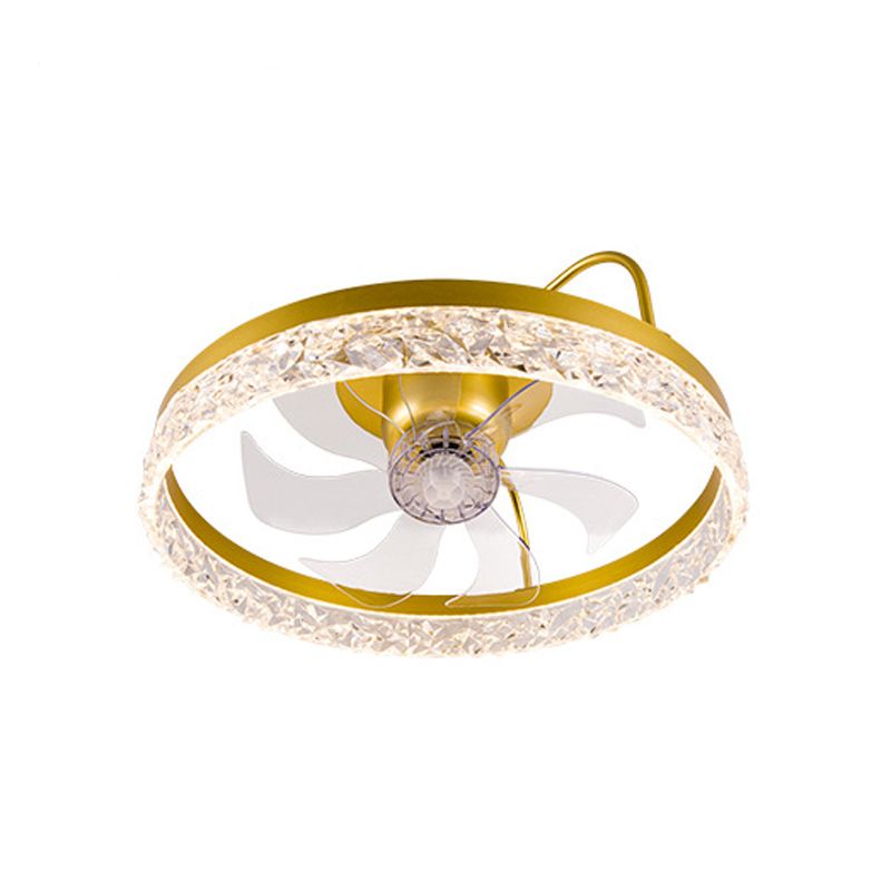 Round LED Ceiling Fan Light 1-Light Ceiling Mount Lamp with Acrylic Shade for Living Room