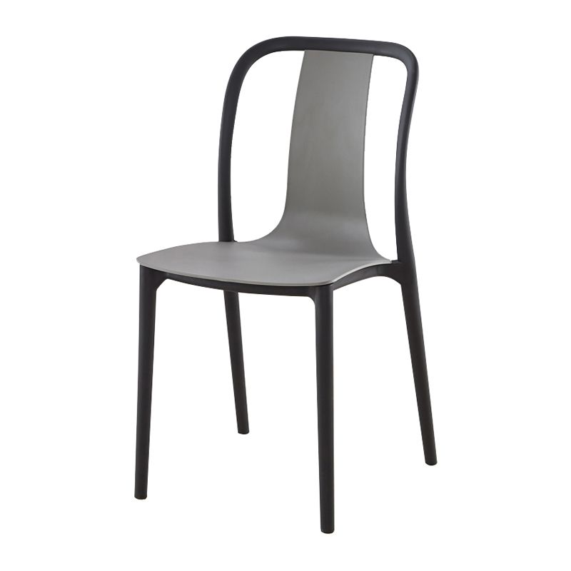 Modern Dining Room Armless Plastic Slat Back Stacking Dining Chair