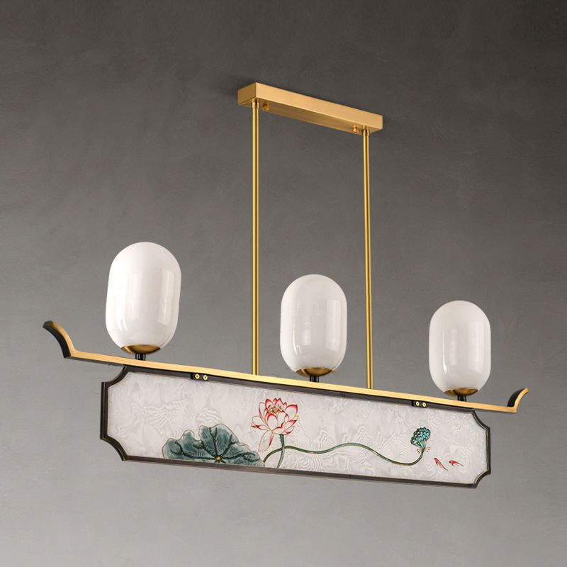 Accesorios de iluminación de la isla de cilindro modernos iluminación de vidrio