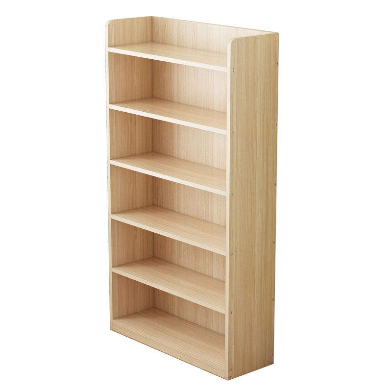 Modern Floor Shelf Bookcase Closed Back Wood Book Shelf for Home