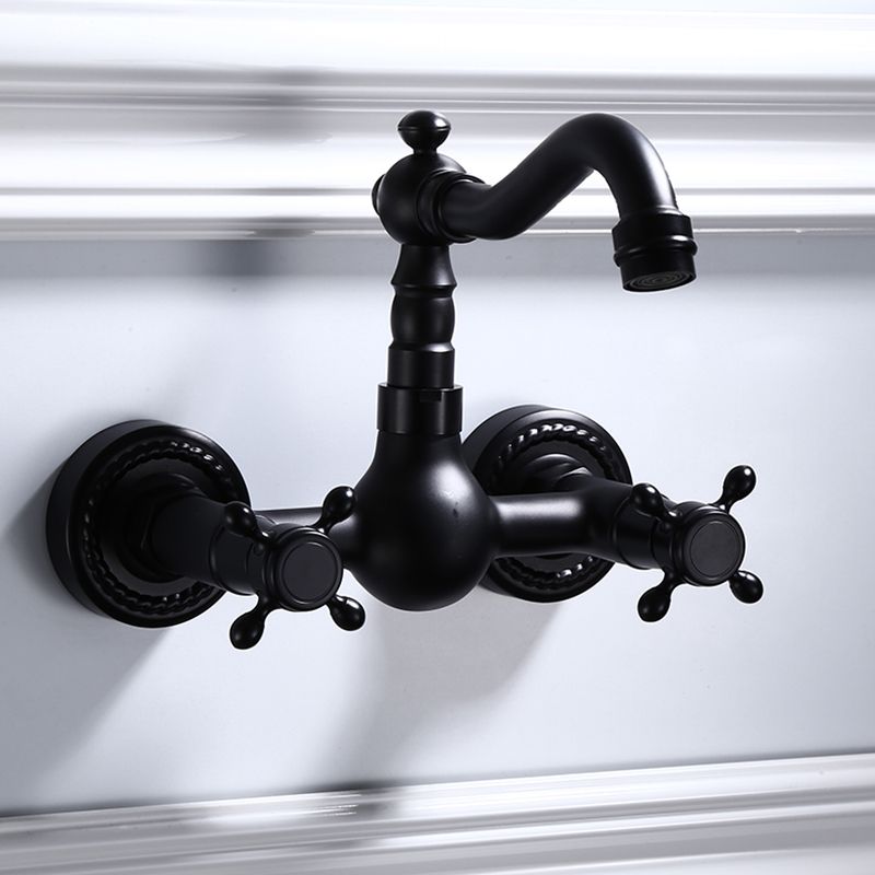 Traditional Wall Mounted Metal Tub Filler Low Arc Waterfall Bathroom Faucet