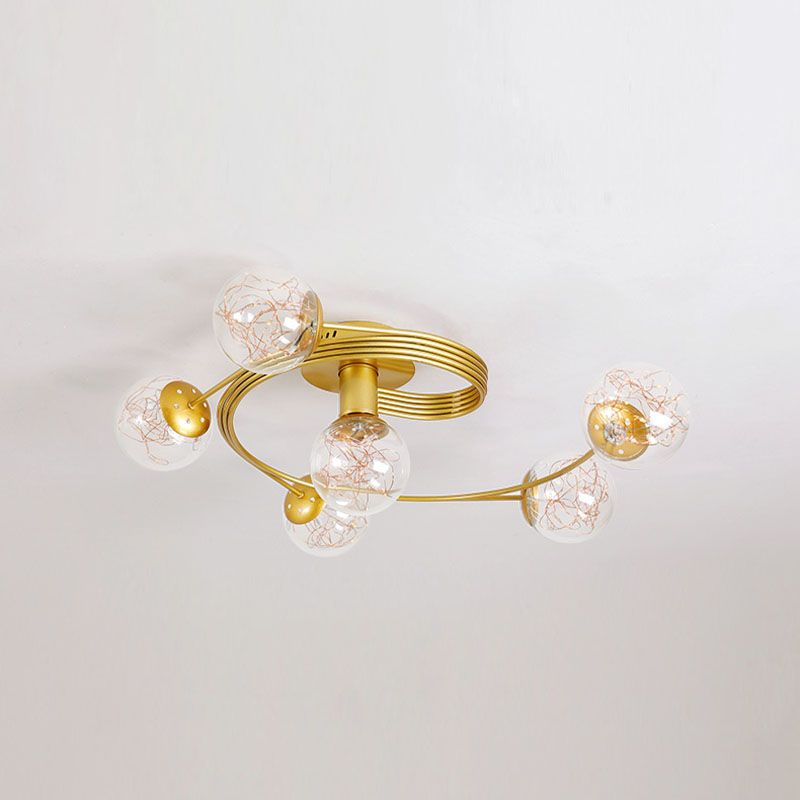 Plafonnier encastré à abat-jour rond multi-lumières de style moderne