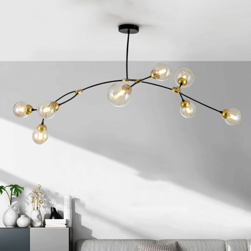Lampadario del lampadario a soffitto modernista a soffitto a soffitto lampada a sospensione lineare nera per soggiorno per soggiorno