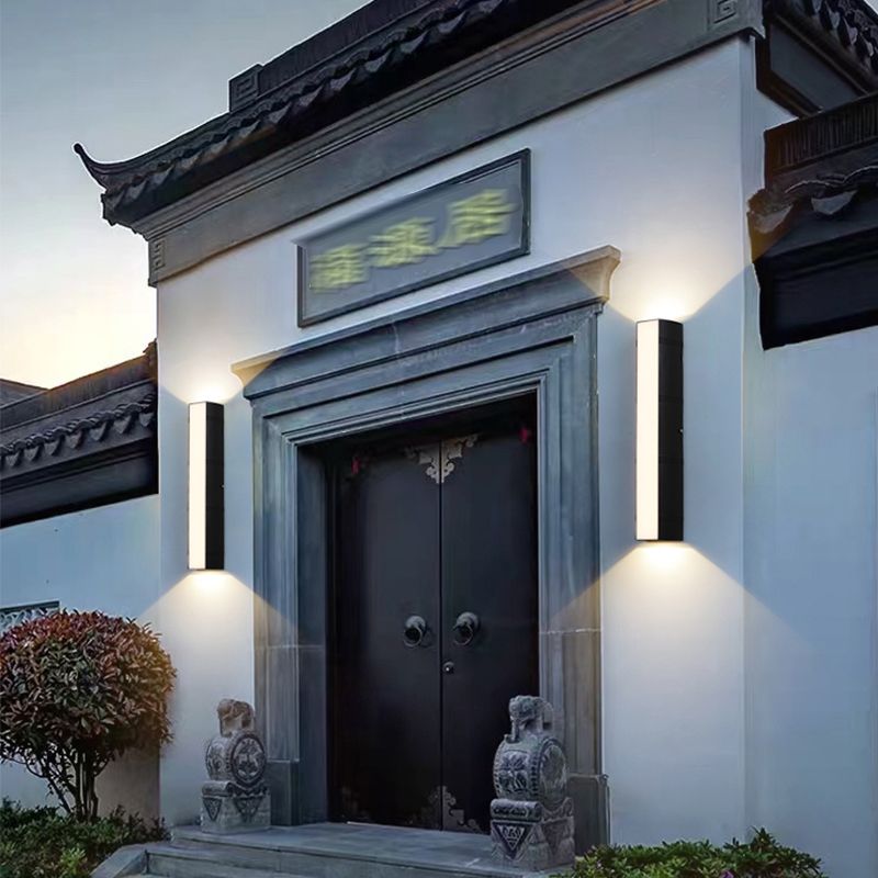 Metal Rectangle Shape Wall Lights Modern Style 2 Light Wall Mount Fixture for Living Room