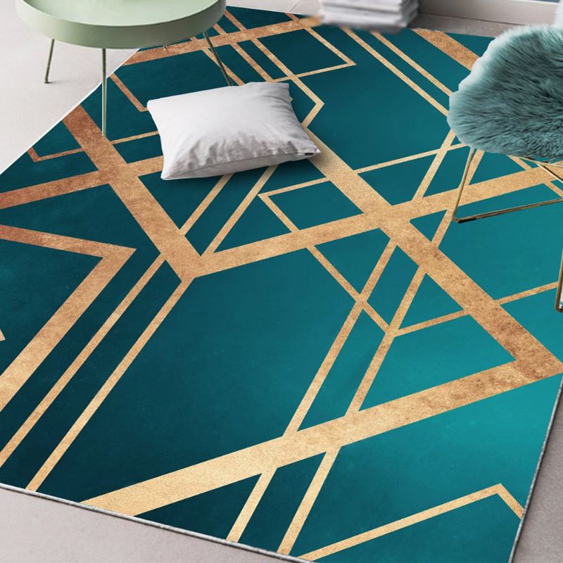 Alfombra de poliamera de color azul claro alfombra de interior de ciervo para sala de estar para sala de estar