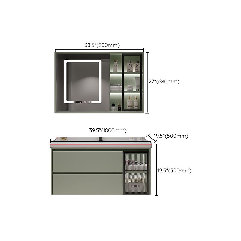 Contemporary Vanity Sink Wall-Mounted Bathroom Vanity Cabinet with Drawers