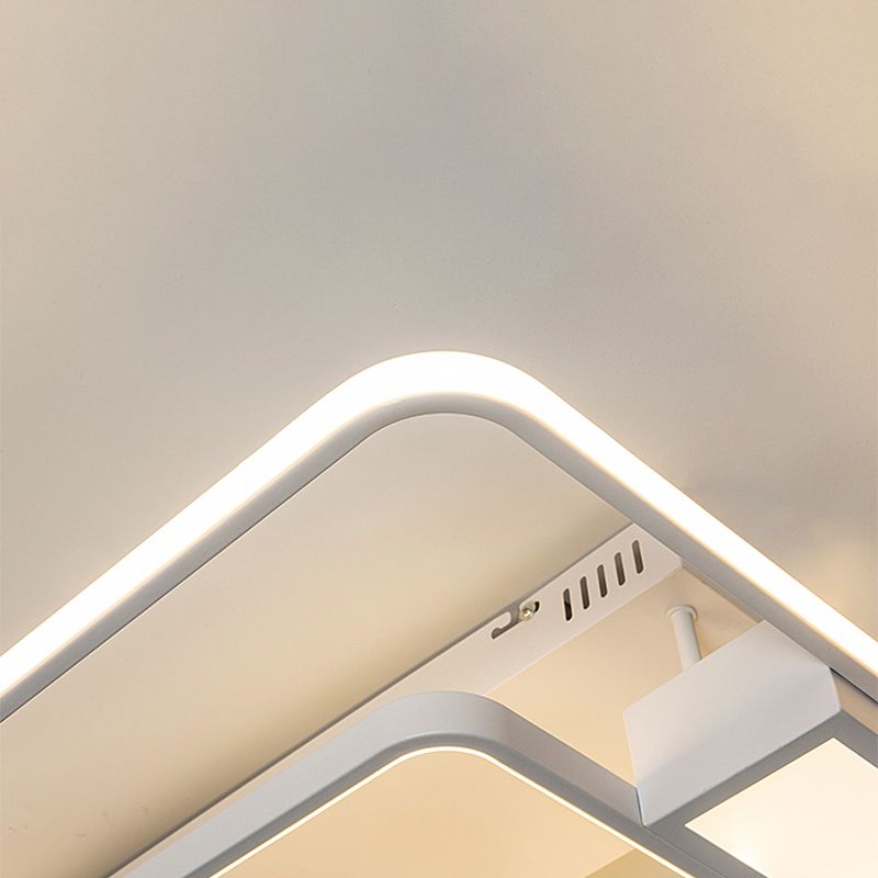 Weiße geometrische Deckenlüftungslampe moderne Acryl -LED -Halbblütenmontage Licht für Wohnzimmer