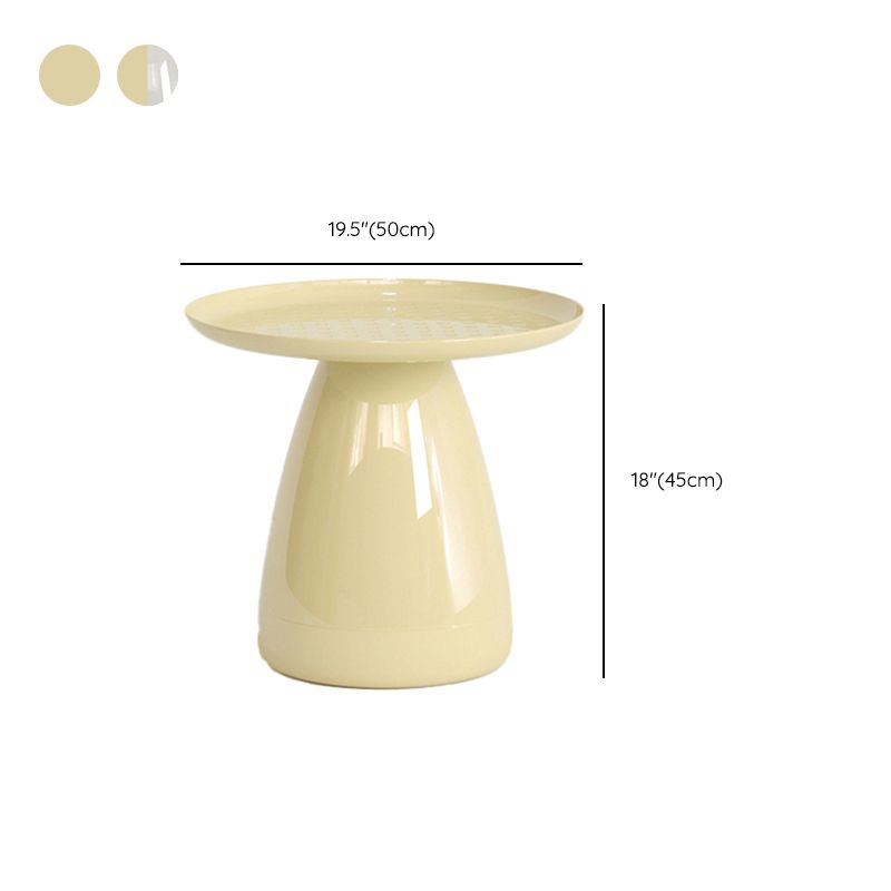 Pedestal End Table Plastic Round Side Sofa Side Accent Table with Tray Top