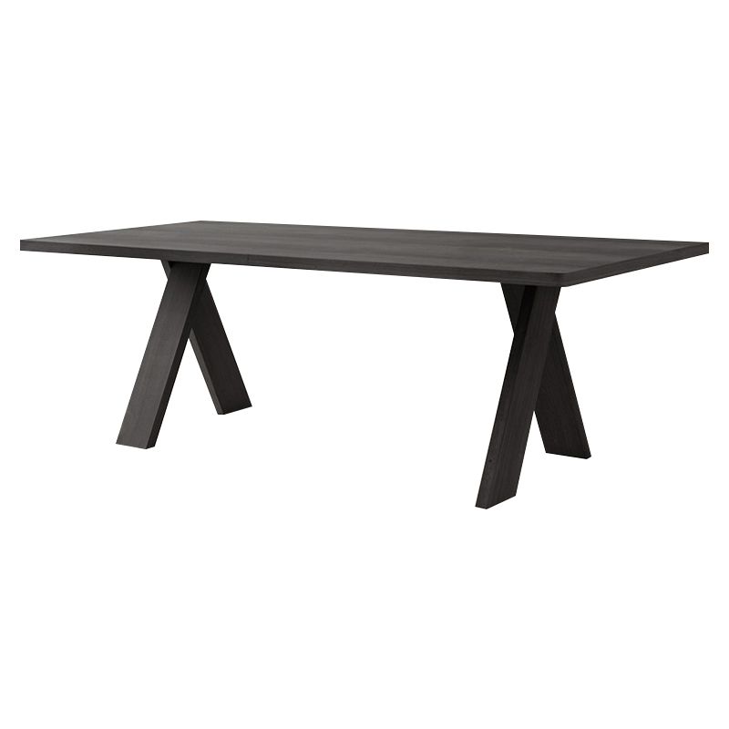 Table à manger rectangulaire industrielle table en bois massif en bois avec 4 jambes