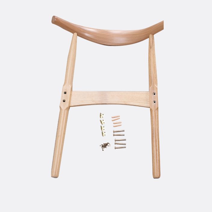 Scandinavian Style Wood Dining Chair Home Armless Open Back Dining Side Chair