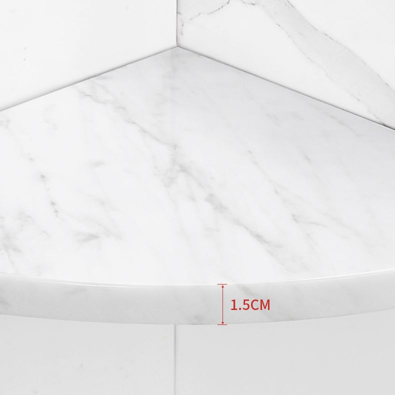 2 Piece Bathroom Hardware Set Metal and Marble Bath Shelf Set