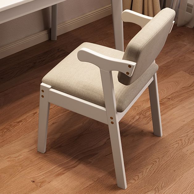 Scandinavian Style Wood Dining Side Chair Upholstered Open Back Dining Side Chair
