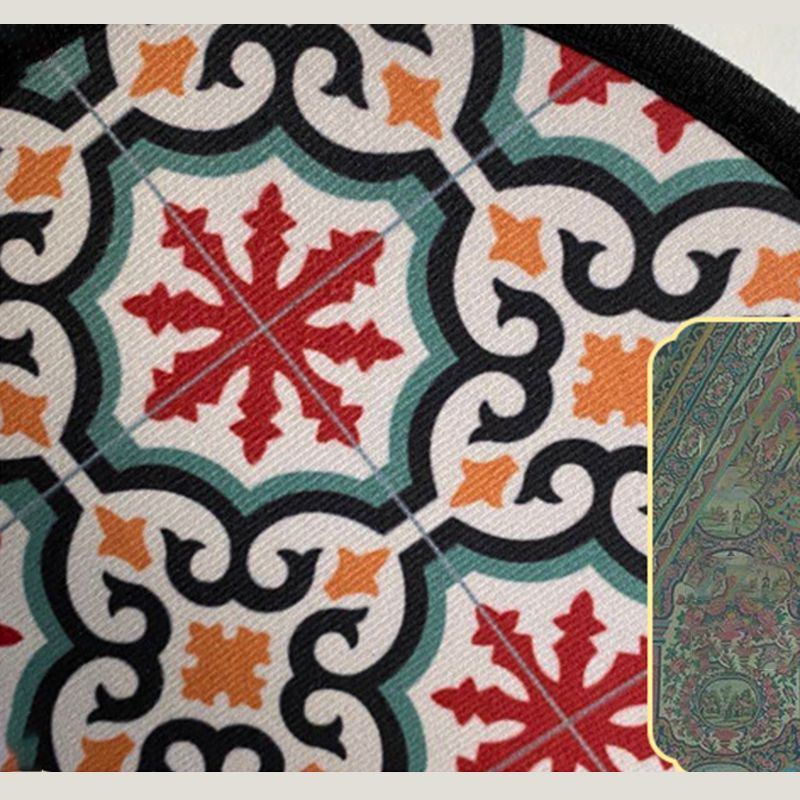 Vintage Carpet Traditional Polyester Rug Non-Slip Backing Indoor Rug for Living Room