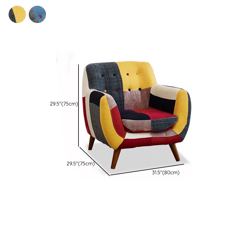 Flared Arm Sofa Cotton Stain Resistant Settee for Living Room