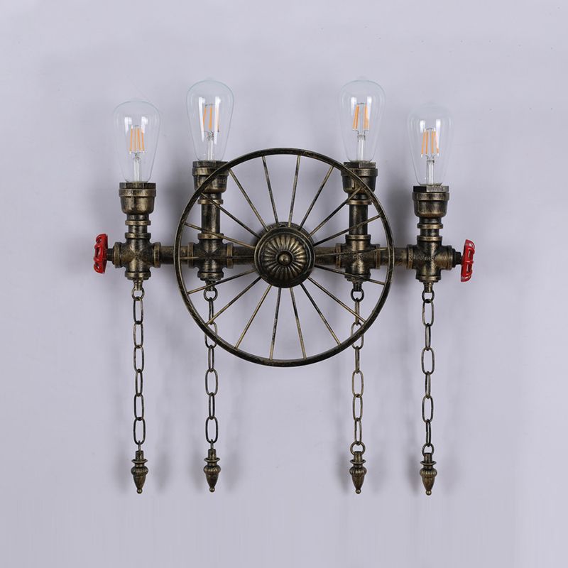 Industrial Metall Wandleuchte Wasserrohr Multi -Licht Wandleuchte für Café