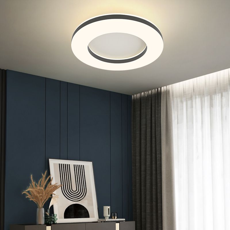 Acrylic Circular LED Flush Mount in Modern Simplicity Lacquered Iron Ceiling Light for Bedroom