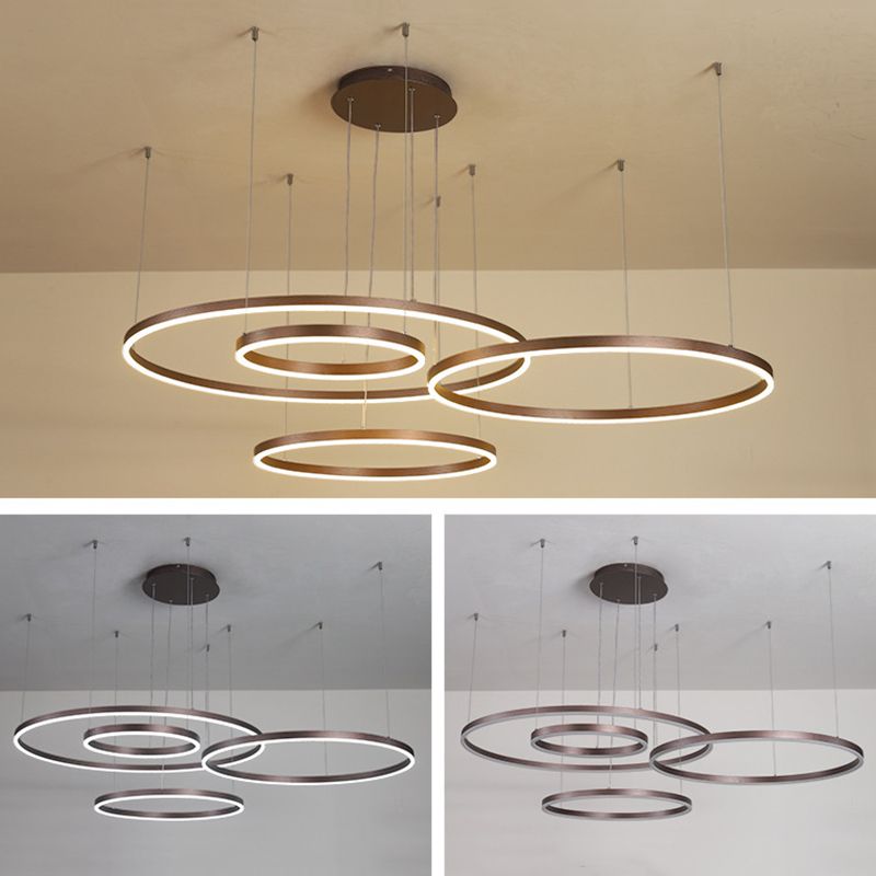 Lampada a sospensione a sospensione in metallo multi -luci livelli di illuminazione a sospensione in stile moderno