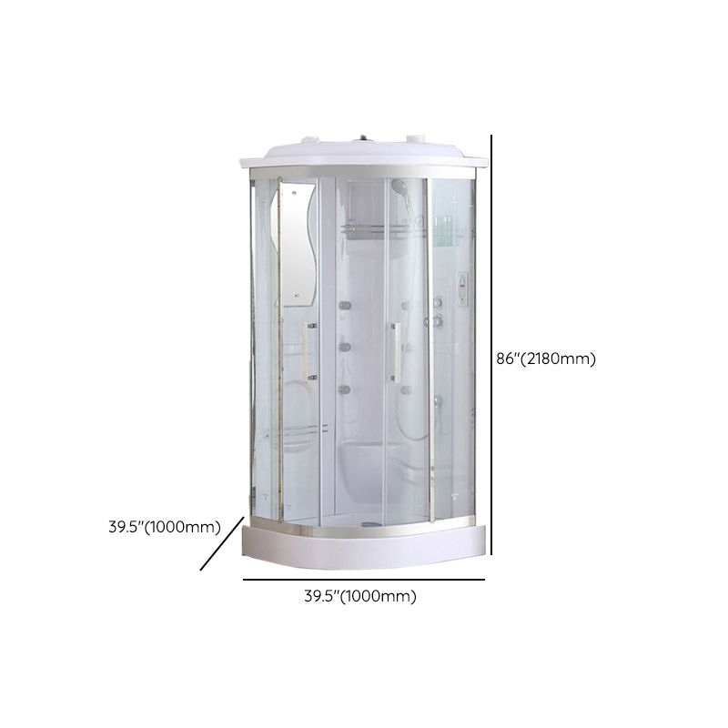 White Shower Stall Stainless Steel Shower Enclosure with Base Included