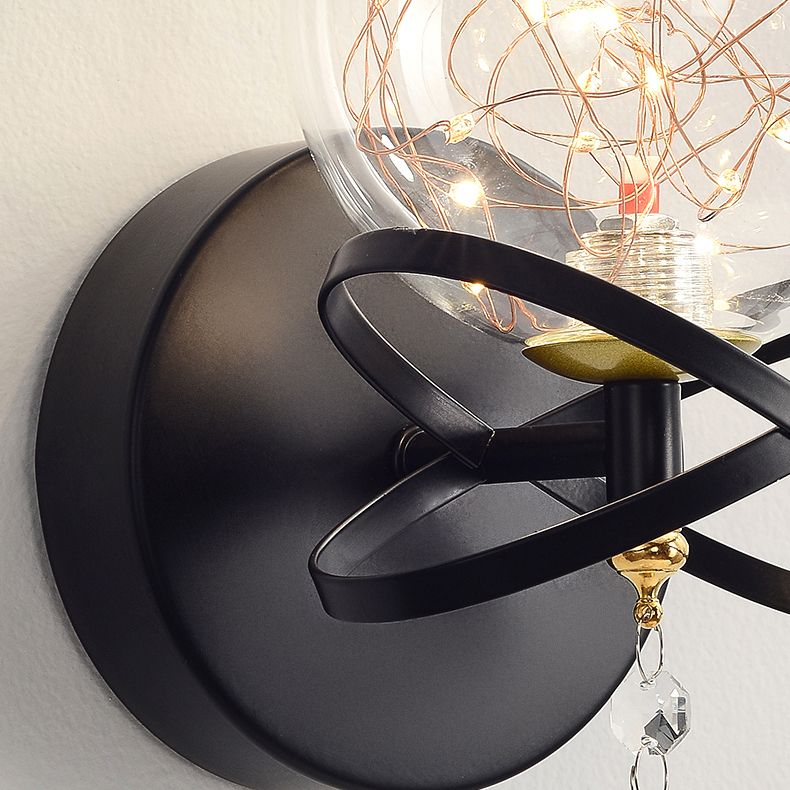 Nordic Modern Wall Mount Light Simple Glass Shade Wall Sconce Lamp Fixture for Living Room