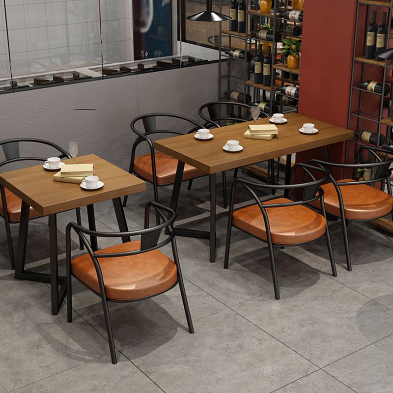 Industrial Wooden Dining Table Double Pedestal Dining Table for Restaurant
