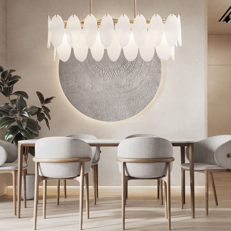 Modern Glass Island Chandelier Lights Minimalism Living Room Suspension Light