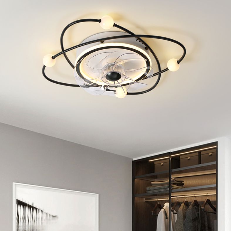 Nordic Round Flush Mount Lüfter Leuchtung Acryl Schlafzimmer LED SEMI Flush Leuchte
