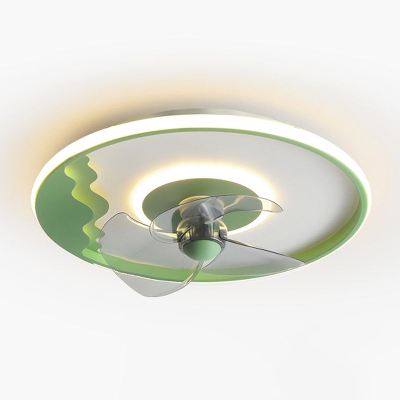 Metal Geometric Ceiling Fan Lights Modern Style 2 Lights Flush Mount Lamp