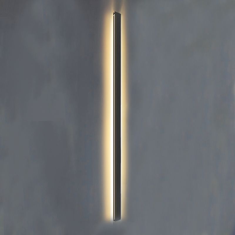 Modern Style Linear Wall Sconce Lights Metal 1 Light Wall Lighting Ideas in Black