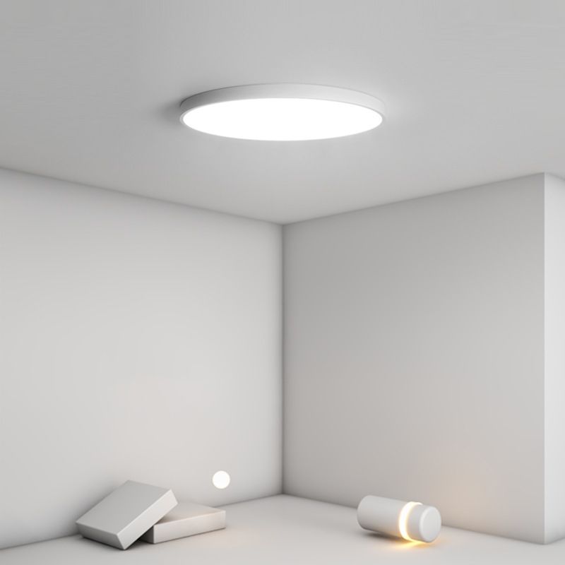 Single White Modernism Flush Mount Lighting LED Round Ceiling Light for Foyer