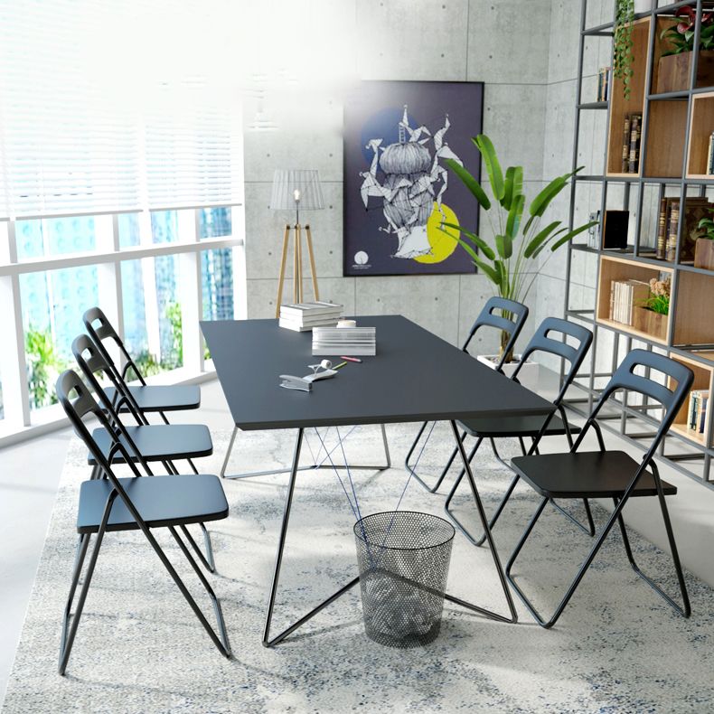 Modern Style Plastic Dining Armless Chairs Open Back Dining Side Chairs for Home Use