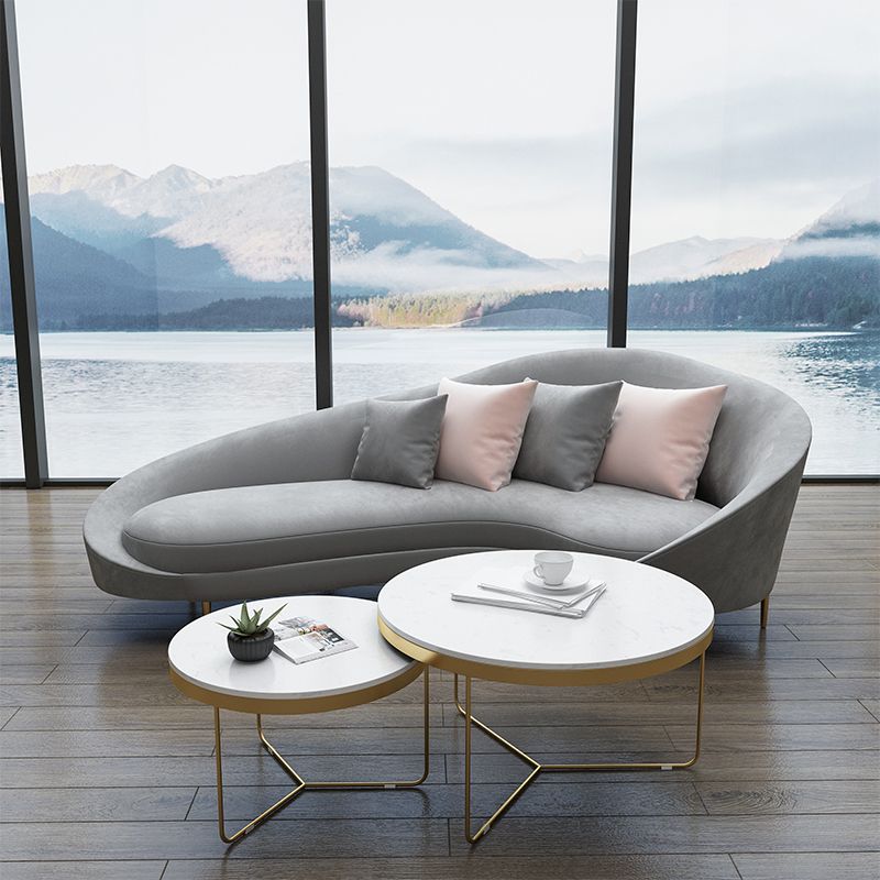 Contemporary Curved Sofa with Slopped Arm and Tight Back for Apartment