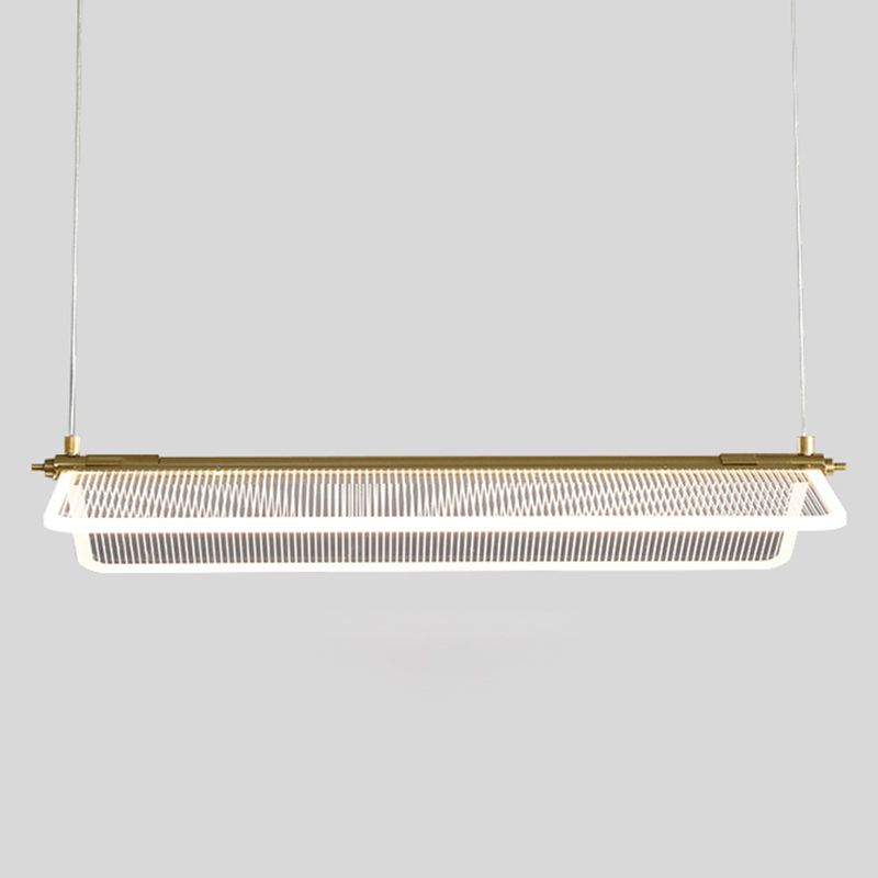 Folding Island Light Minimalistic Acrylic Dining Room Suspension Pendant Light in Gold