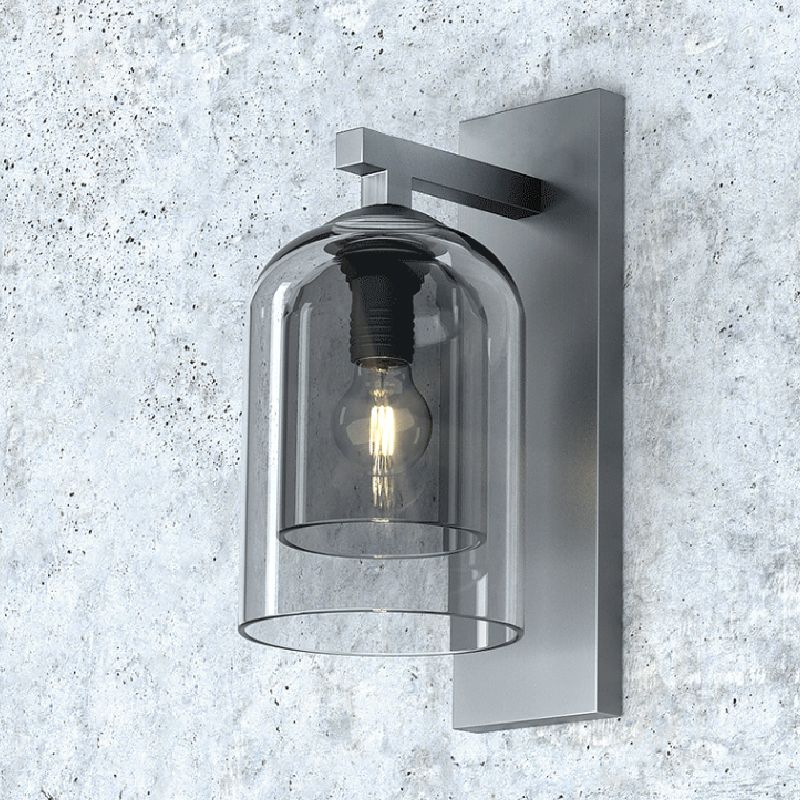 Industrial Style Cylinder Wall Light Glass 1 Light Sconces for Bedroom