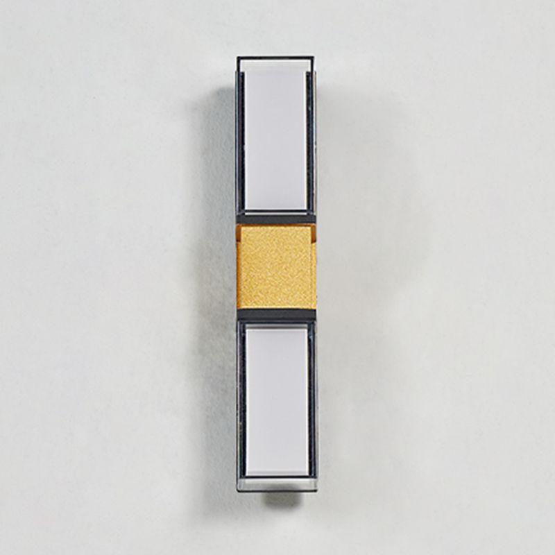 Modern Metal Wall Sconce Rectangle Shape Wall Lamp with Acrylic Shade for Courtyard