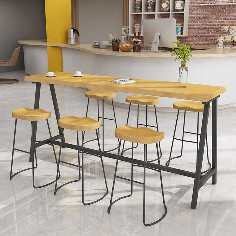Modern Rectangle Pub Dining Set 1/2/4/7 Pieces Trestle Indoor Counter Height Set