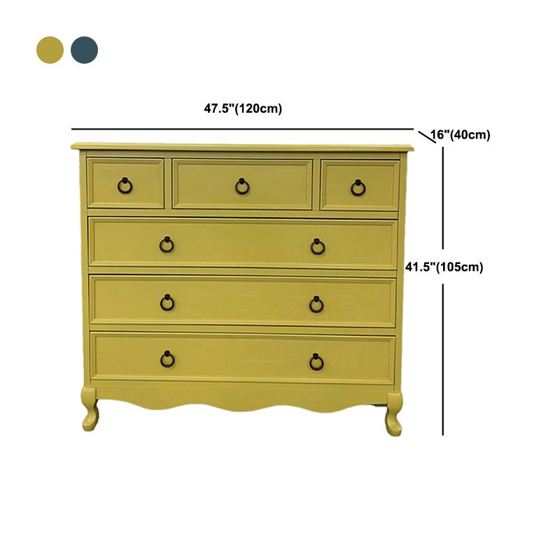 6 - Drawer Wooden Chest, Contemporary Rectangle Accent Chest