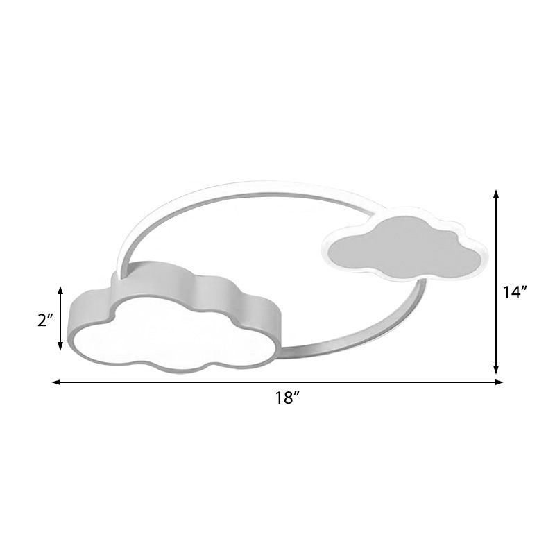 Plafonnier annulaire rose/blanc, moderne et élégant, éclairage LED en aluminium et acrylique, avec décoration nœud papillon/nuage