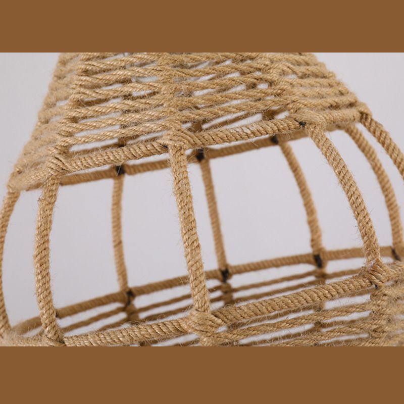 Industriële stijl gearceerde hanglamp plafond licht touw hangend plafondlicht in beige