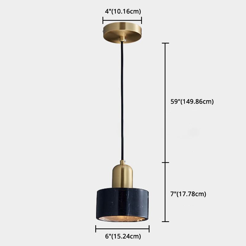 Cylindrical Pendant Ceiling Light Simplicity-Style Stone Living Room Hanging Ceiling Light