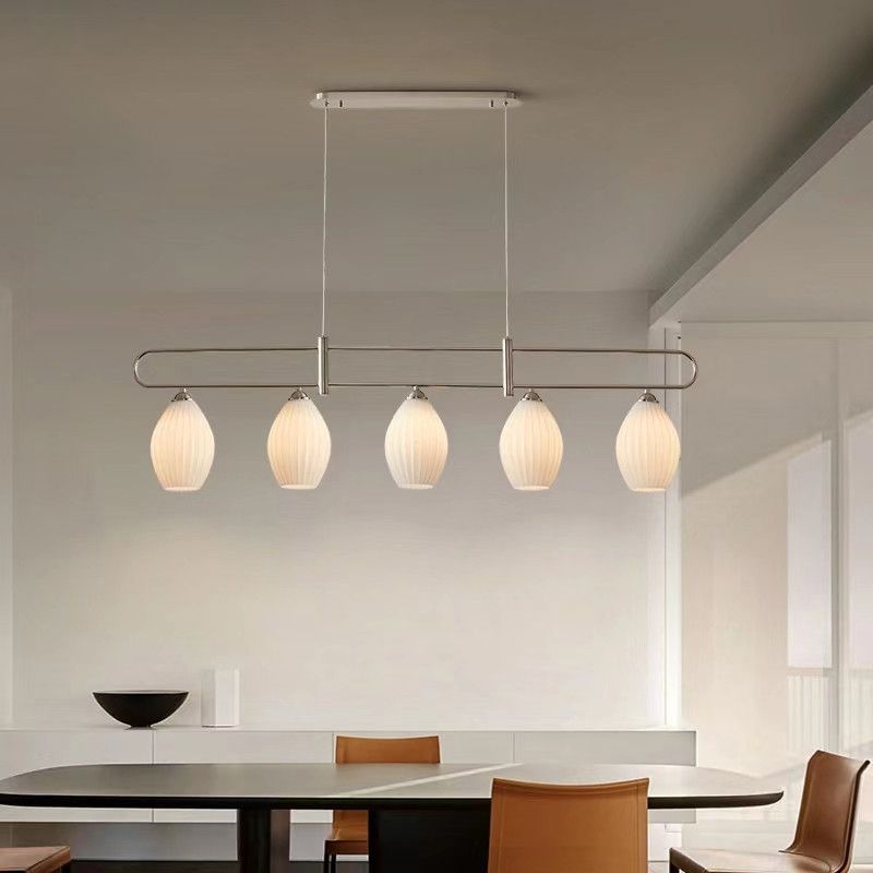 Drum Shape Metal Island Pendants Modern Style Multi Lights Island Pendant Lights