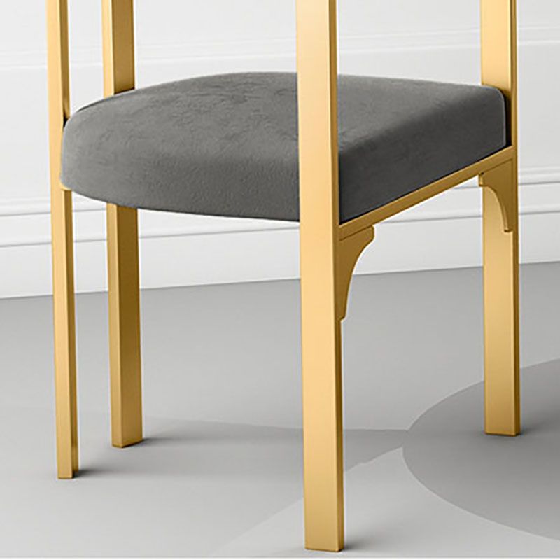 Glam Metal Dining Room Chair Armless Open Back Dining Side Chair for Restaurant Use