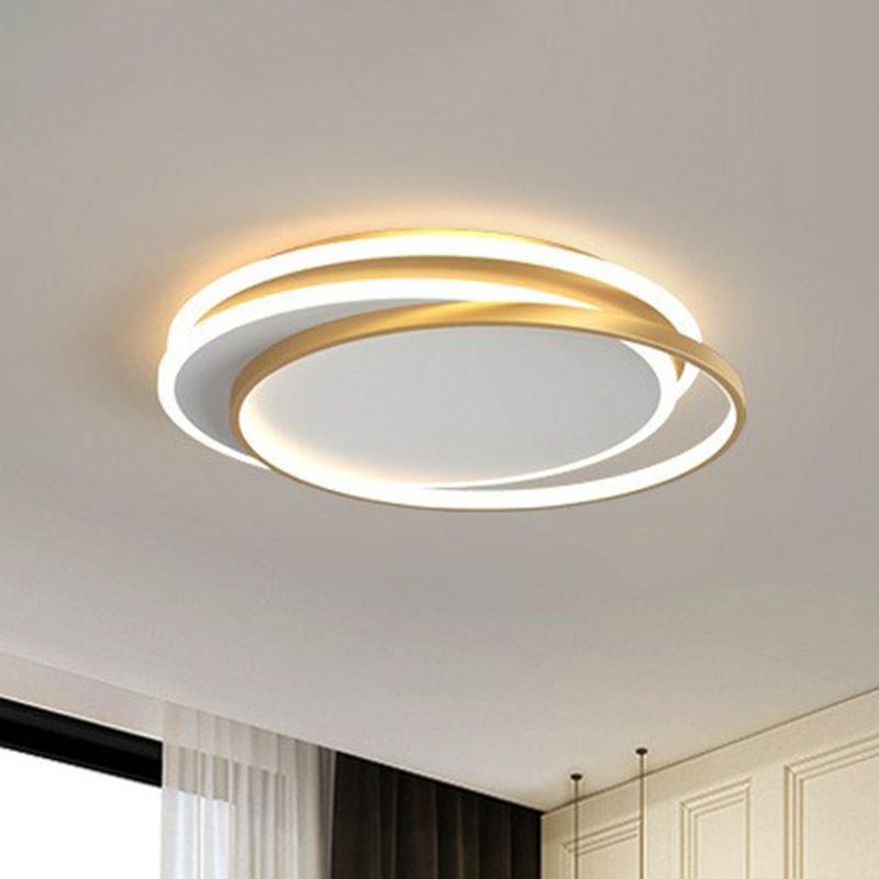 Metallic Ring Flush Light Modern Style LED Flush Ceiling Light Fixture for Bedroom