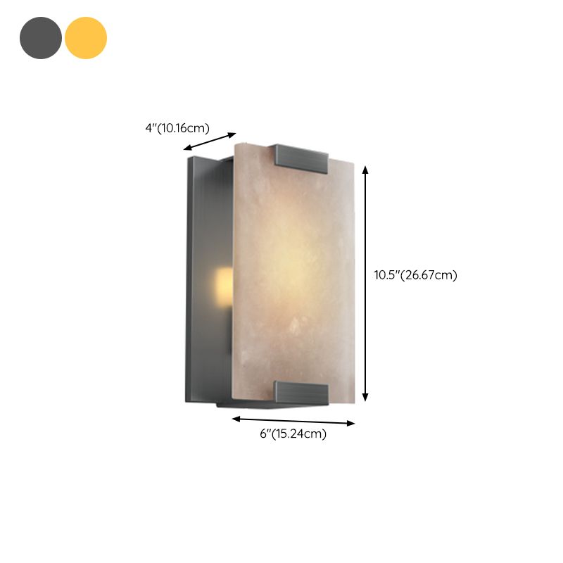Post Modern LED Wall Sconce in Gold / Bronze Stainless Steel and Marble Wall Light
